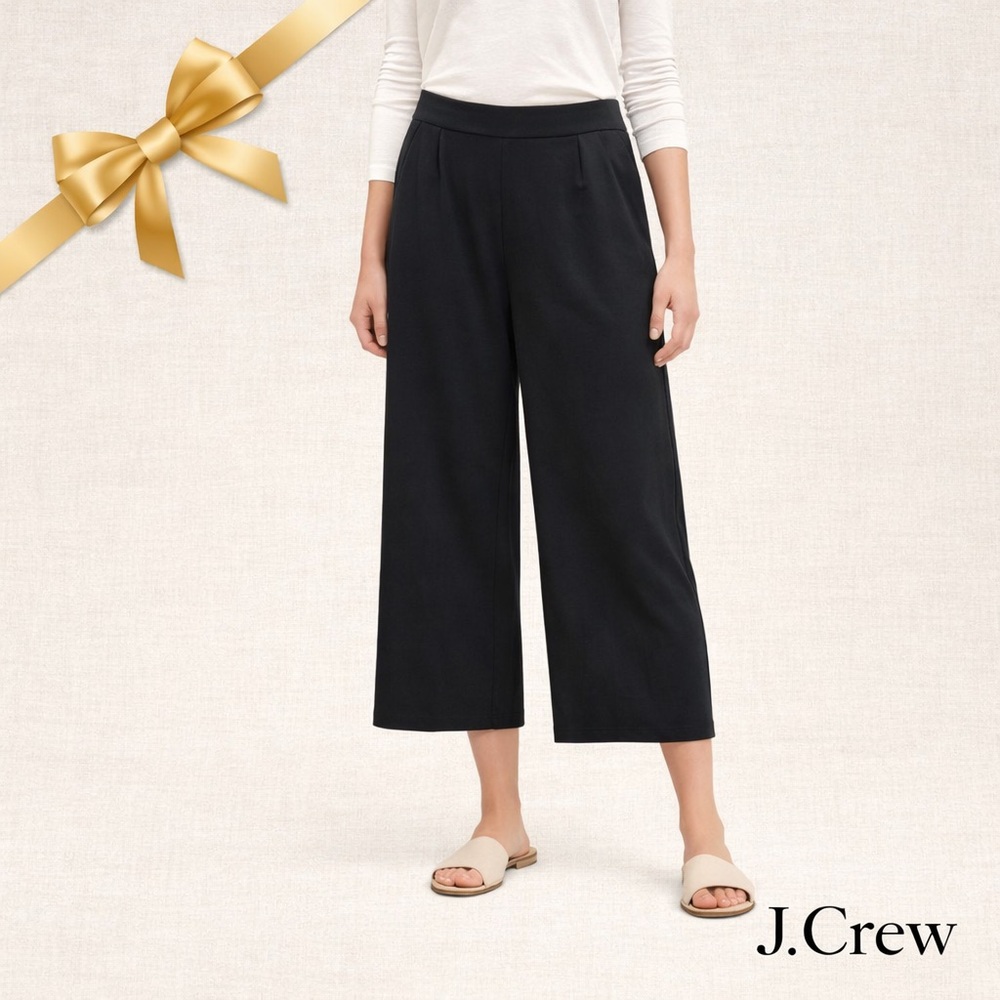 J.Crew 365 Black Wide Leg Pull On Pants Size 12
